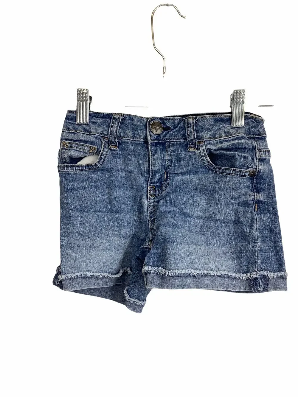Justice Girls Medium Wash Blue Denim Jean Shorts Kid's Youth Size 8